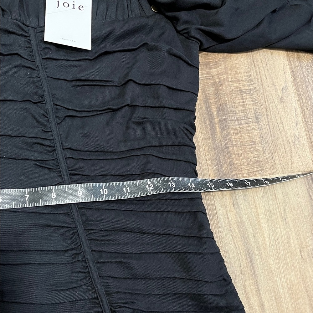 Joie Foster Mini Dress Elegant Black Ruffle Dress Size 4 - Picture 11 of 12